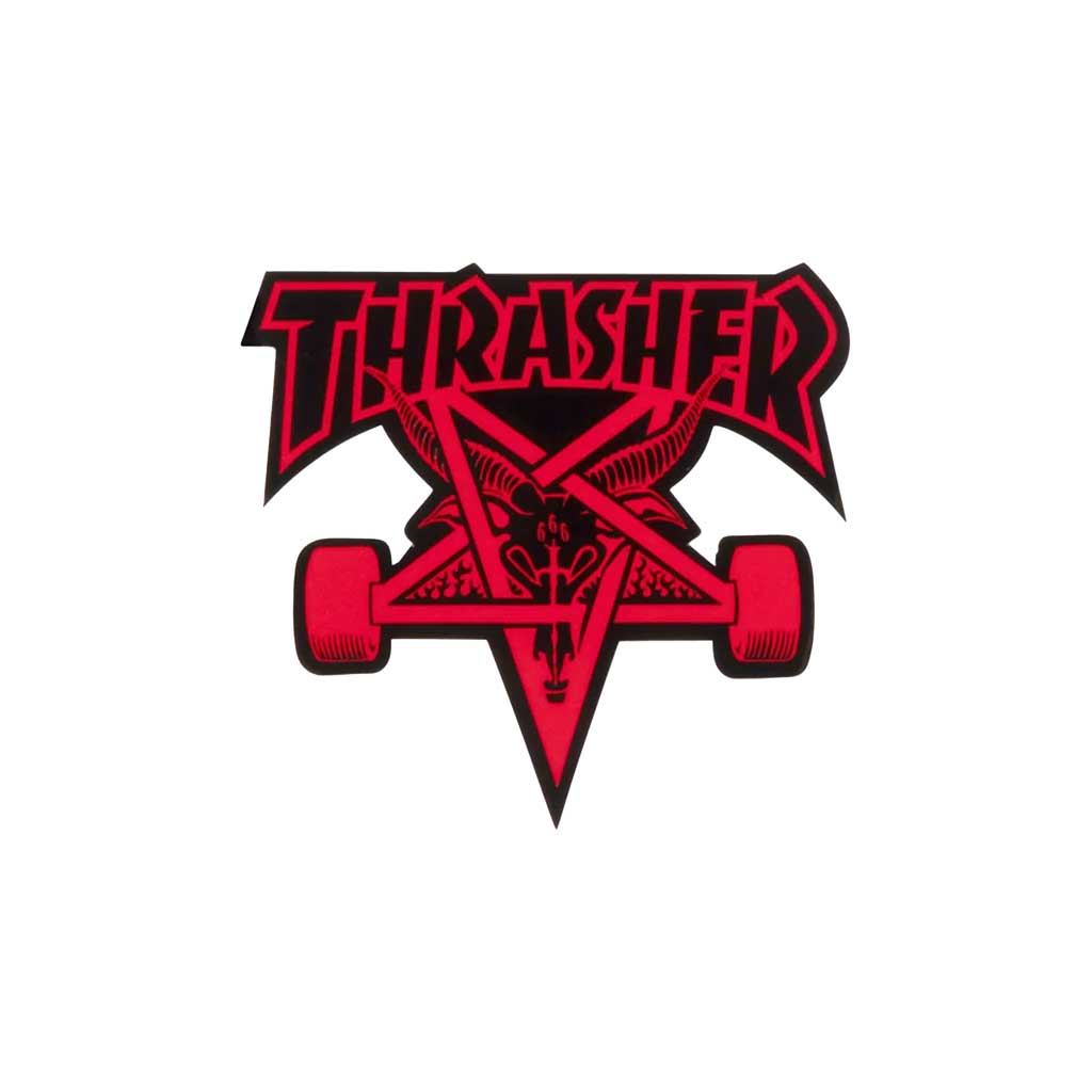 Background Thrasher 66 6th Thrasher Skategoat Sticker Red – Preduce