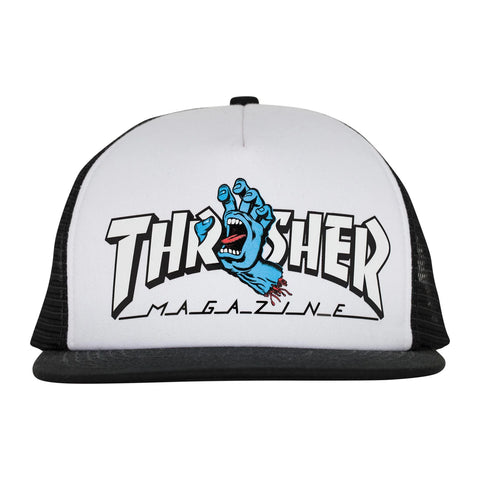 Santa Cruz X Thrasher Screaming Logo Trucker Hat White/Black
