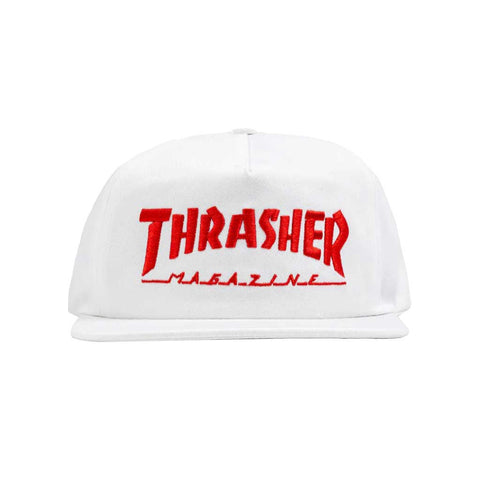 Thrasher Mag Logo Snapback Hat White/Red