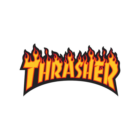 Thrasher Flame Logo Medium Sticker Yellow