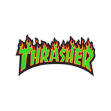 Thrasher Flame Logo Medium Sticker Green