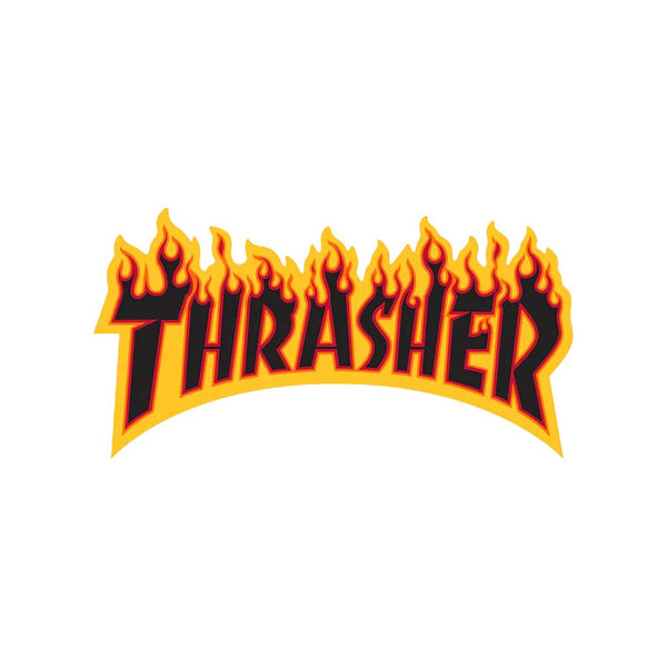 Thrasher Flame Logo Medium Sticker Black