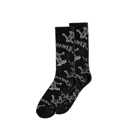 Thrasher Gonz Logo Crew Sock Black