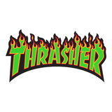 Thrasher Flame Logo Large Sticker Green