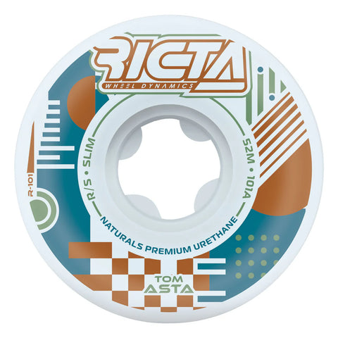 Ricta Asta Flux Naturals White Slim 101a Skateboard Wheels 52mm