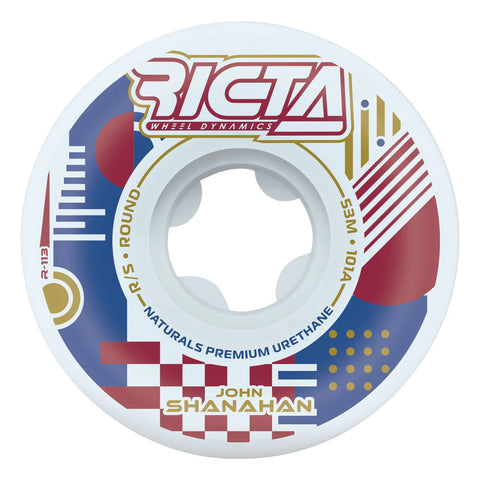 Ricta Shanahan Flux Naturals White Round 101a Skateboard Wheels 53mm