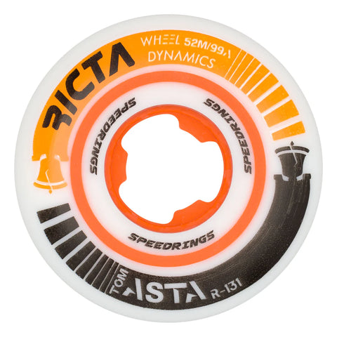 Ricta Asta Speedrings White Slim 101a Skateboard Wheels 52mm
