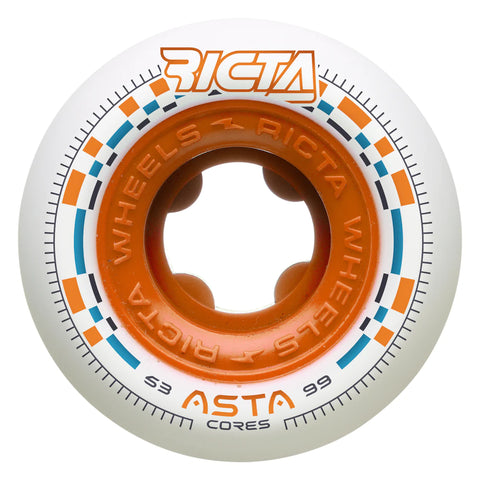 Ricta Asta Cores White Round 99a Skateboard Wheels 53mm