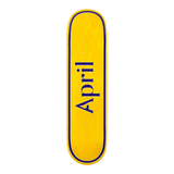 April OG Logo Yellow Purple Skateboard Deck 8.38"