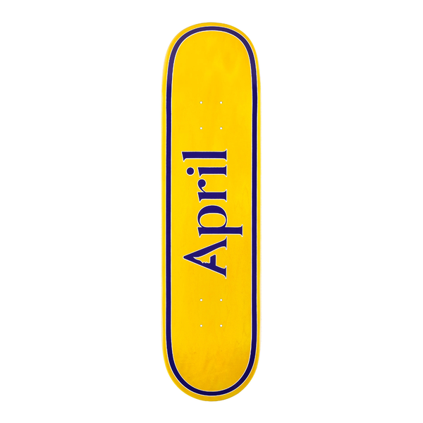 April OG Logo Yellow Purple Skateboard Deck 8.38"