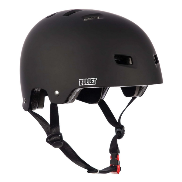 Bullet Deluxe Matte Black Skateboard Helmet