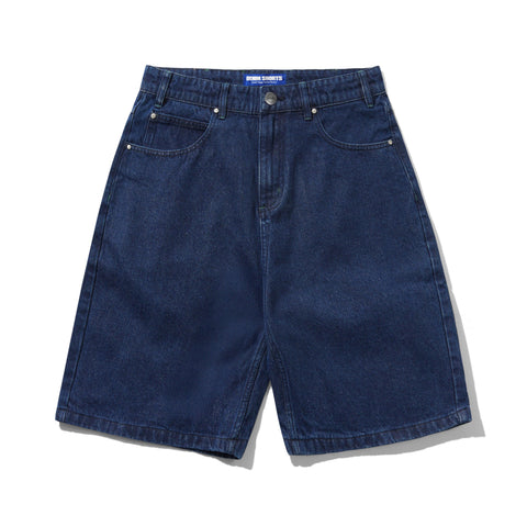 Butter Goods Drummer Baggy Denim Shorts Raw Dark Indigo