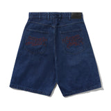 Butter Goods Drummer Baggy Denim Shorts Raw Dark Indigo