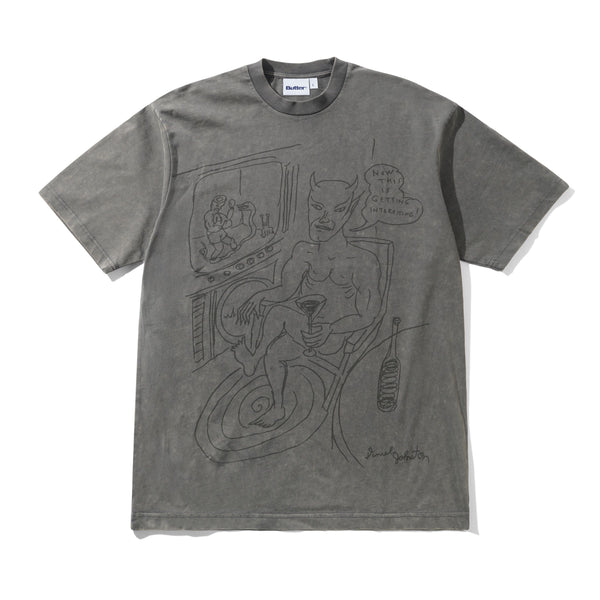 Butter Goods x Daniel Johnston Satan T-Shirt Black Acid Wash