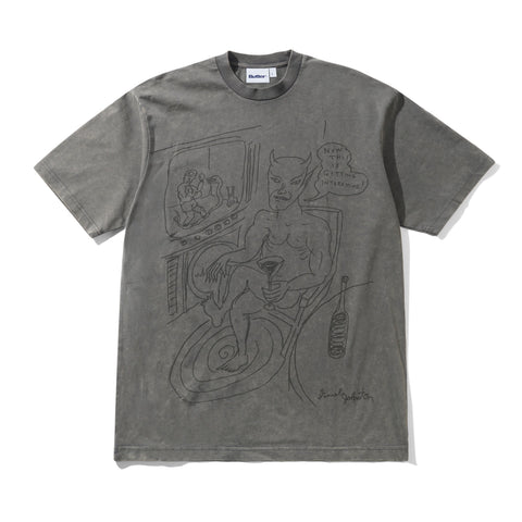 Butter Goods x Daniel Johnston Satan T-Shirt Black Acid Wash