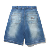 Butter Goods x Peanuts Spike Work Shorts Distressed Indigo