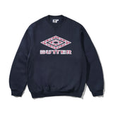 Butter Goods x UMBRO Diamond Applique Crewneck Navy