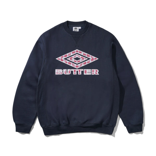 Butter Goods x UMBRO Diamond Applique Crewneck Navy