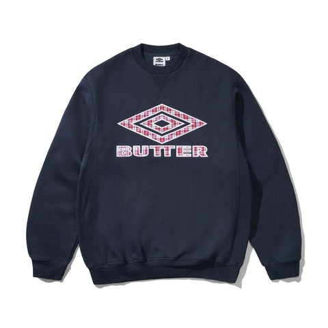 Butter Goods x UMBRO Diamond Applique Crewneck Navy