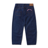 Cash Only Logo Baggy Denim Jeans Raw Indigo