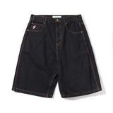 Cash Only Logo Denim Shorts Washed Black