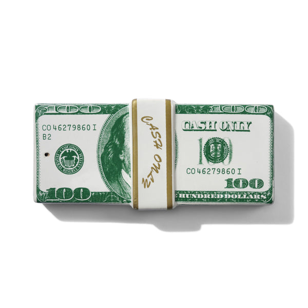 Cash Only Money Stack Incense Holder Green