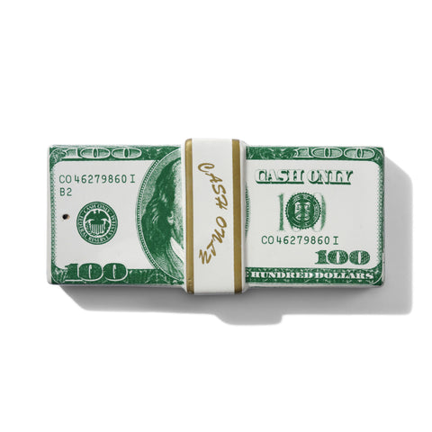 Cash Only Money Stack Incense Holder Green