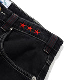 Cash Only Stars Denim Shorts Washed Black