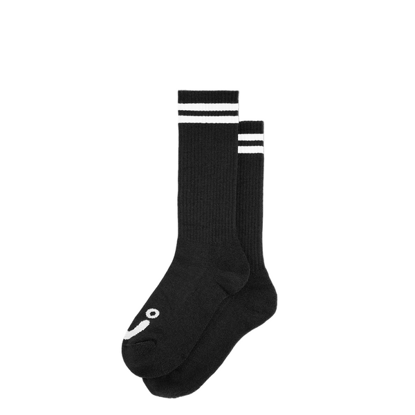 Polar Rib Long Happy Sad Socks Black/White