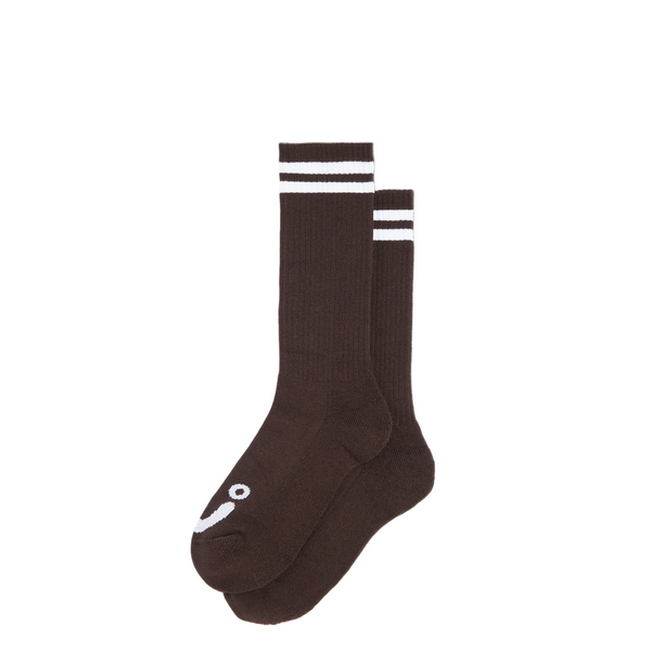 Polar Rib Long Happy Sad Socks Brown/White