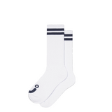 Polar Rib Long Happy Sad Socks White/Navy