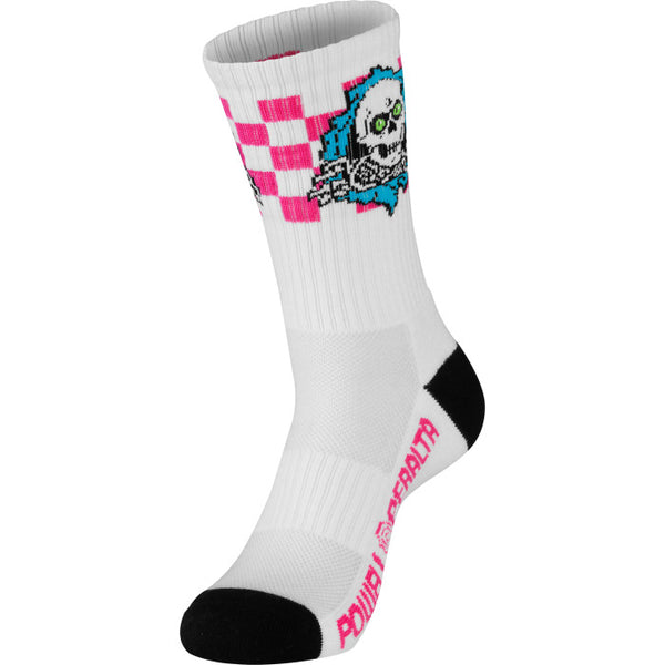 Powell Peralta Ripper Cotton Socks Checker Blue/Pink/White