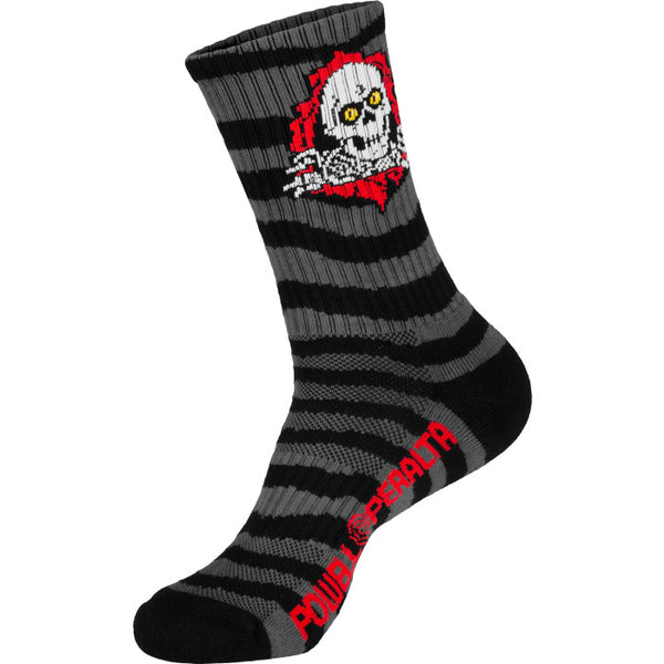 Powell Peralta Ripper Cotton Socks Stripes Charcoal/Black