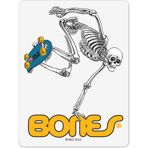 Powell Peralta Skateboarding Skeleton 4" Clear Sticker