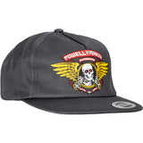 Powell Peralta Winged Ripper Snapback Cap Charcoal
