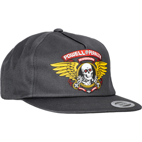 Powell Peralta Winged Ripper Snapback Cap Charcoal