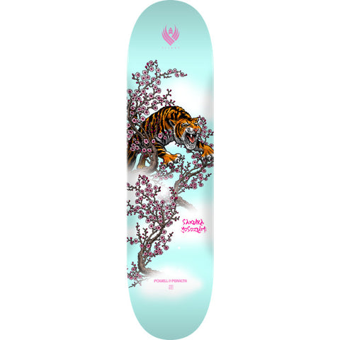 Powell Peralta Yosozumi Tiger FLIGHT Shape 243 Light Blue Skateboard Deck 8.25" x 31.95"