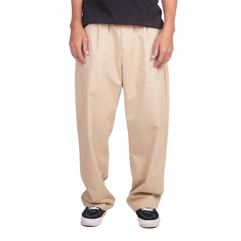 Preduce Baggy Pleated Chino Pants Khaki