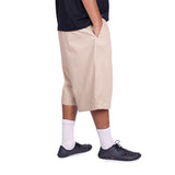Preduce Baggy Pleated Chino Shorts Khaki