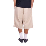 Preduce Baggy Pleated Chino Shorts Khaki