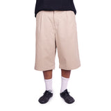Preduce Baggy Pleated Chino Shorts Khaki