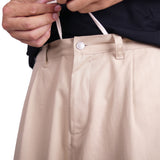 Preduce Baggy Pleated Chino Shorts Khaki