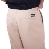 Preduce Baggy Pleated Chino Shorts Khaki