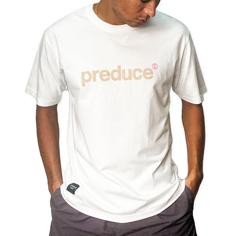 Preduce Logo T-Shirt White/ Light Orewood Brown/Pink Foam