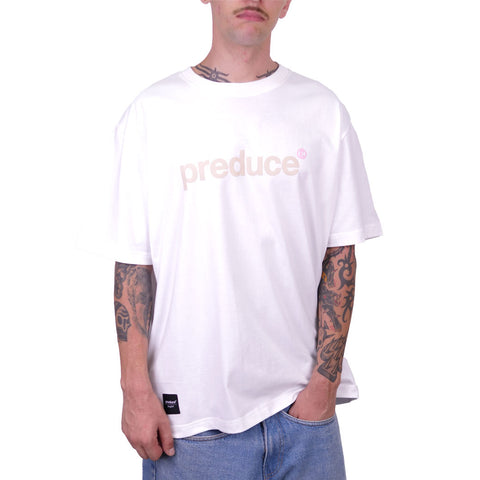 Preduce Logo T-Shirt White/ Light Orewood Brown/Pink Foam