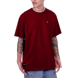 Preduce Small E Two-Tone Embroidered T-Shirt Maroon/Black/Yellow