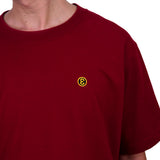 Preduce Small E Two-Tone Embroidered T-Shirt Maroon/Black/Yellow