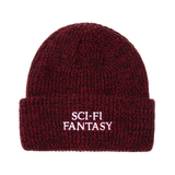 Sci-Fi Fantasy Mixed Yarn Logo Beanie Red/Black