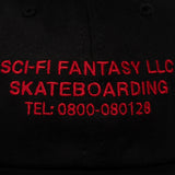 Sci-Fi Fantasy Business Post 6 Panel Hat Black/Red