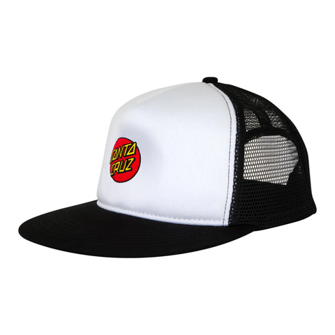 Santa Cruz Embroidered Mesh Trucker Hat White/Black